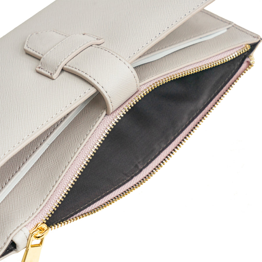 Cream Travel Wallet with RFID Protection
