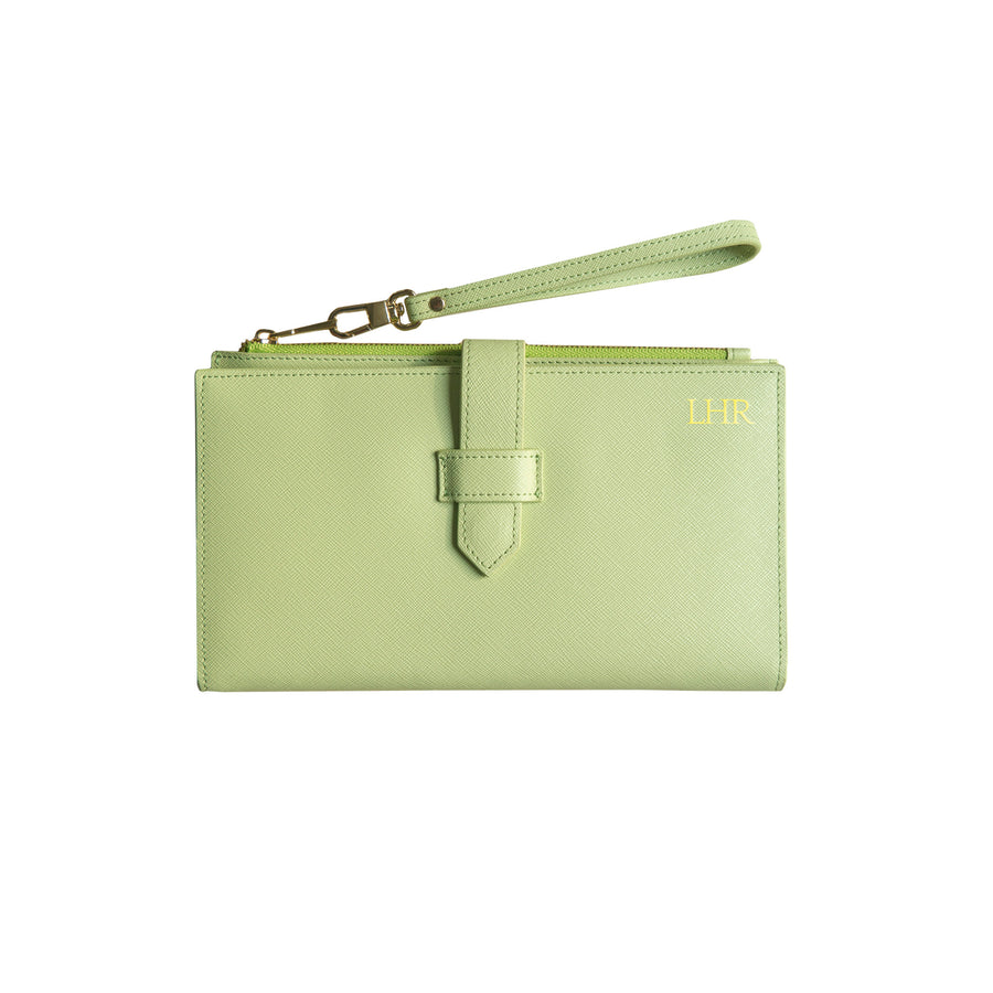 Avocado Green Travel Wallet with RFID Protection