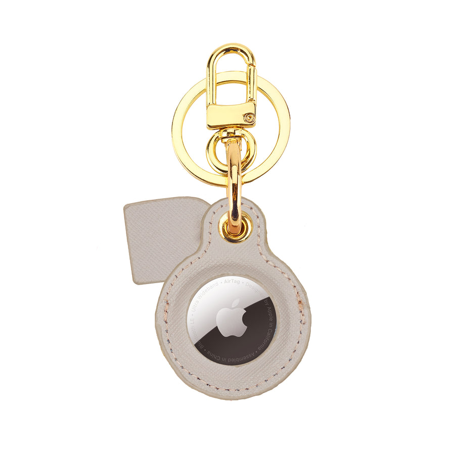 Cream AirTag Key Ring