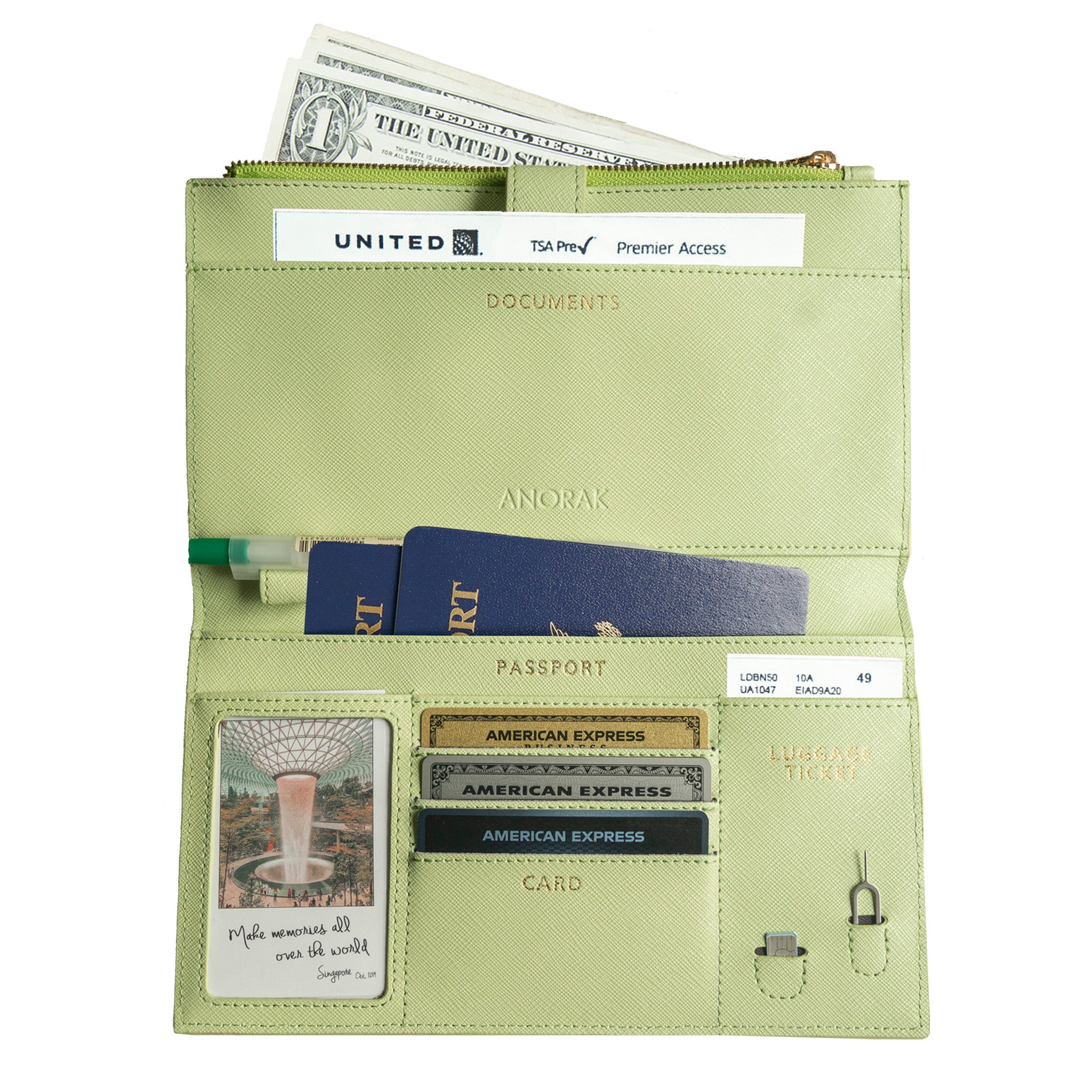 Avocado Green Travel Wallet with RFID Protection | ANORAK