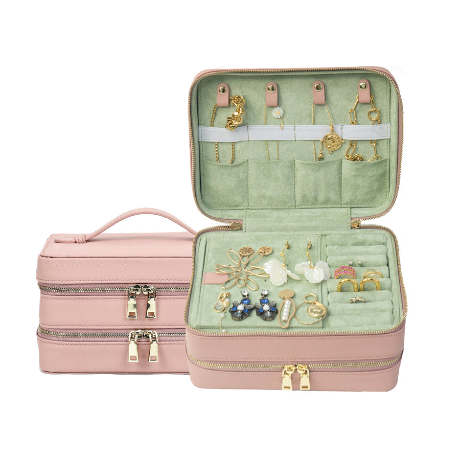 Eli Travel Jewelry Case - Nude Pink