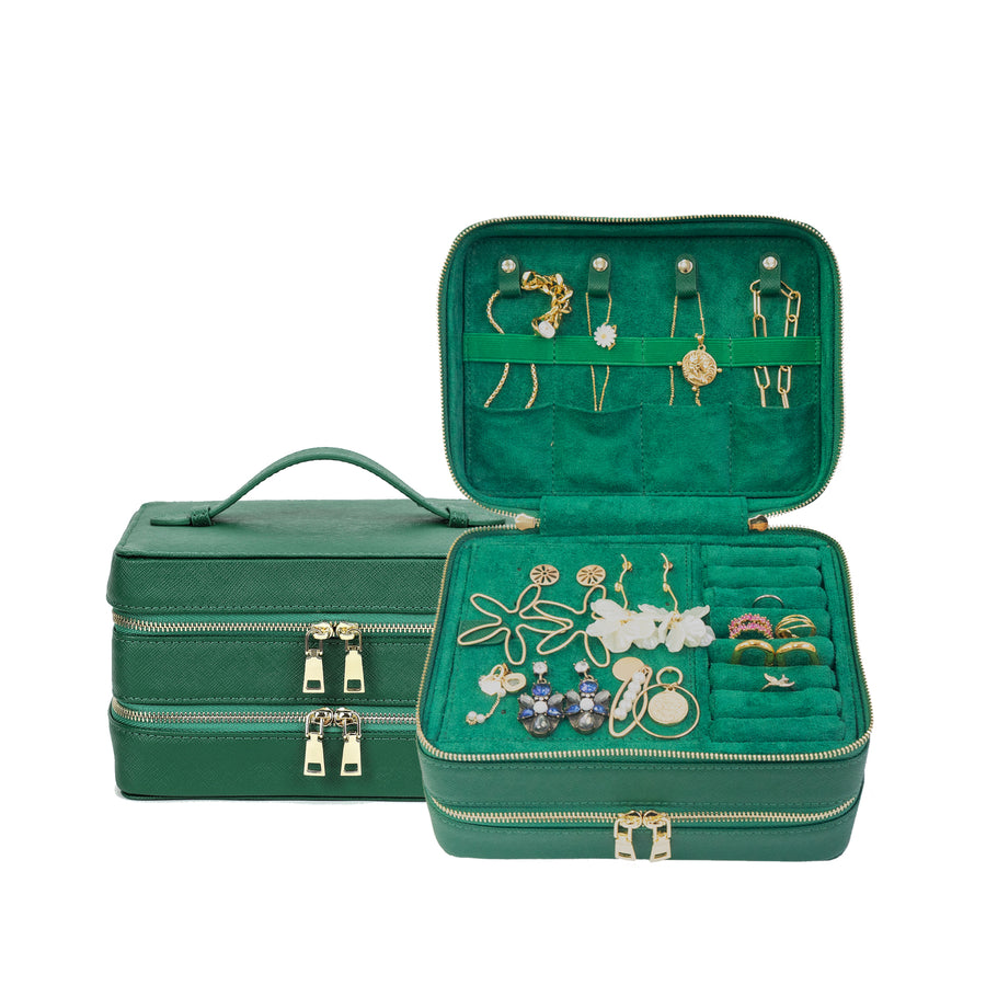 Eli Travel Jewelry Case - Emerald Green