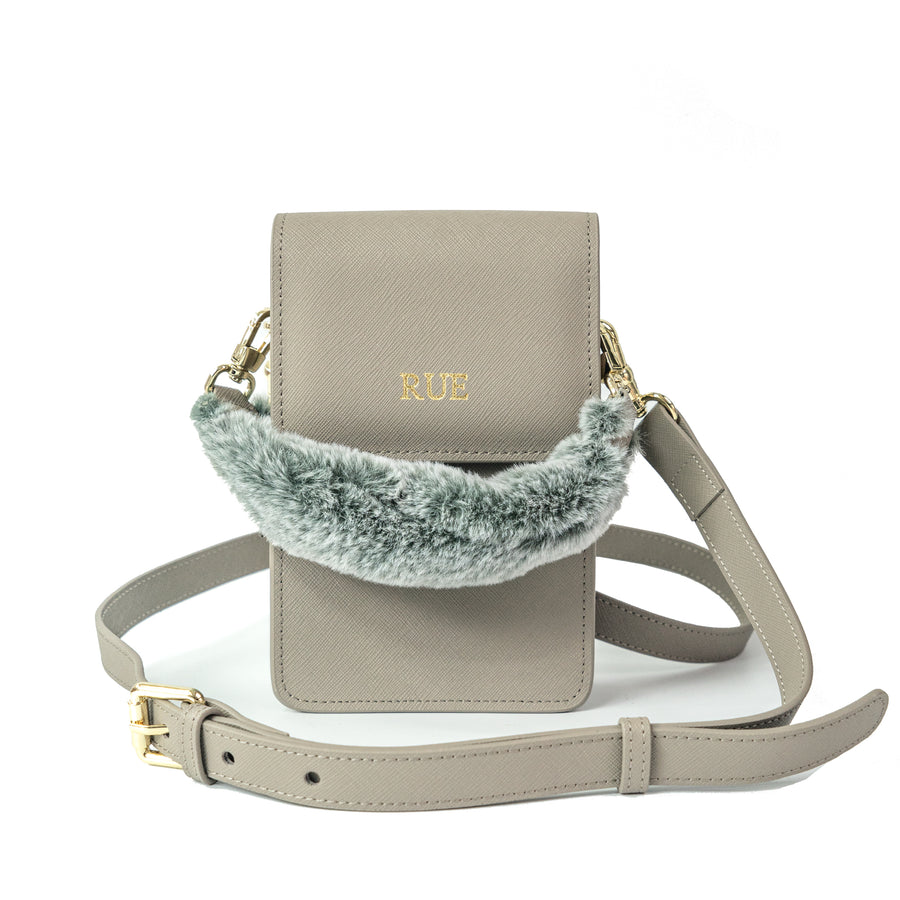 Fur strap - Olive Grey