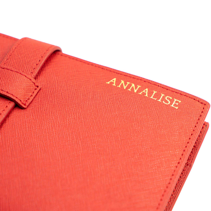 RFID 보호 기능을 갖춘 빨간색 여행용 지갑