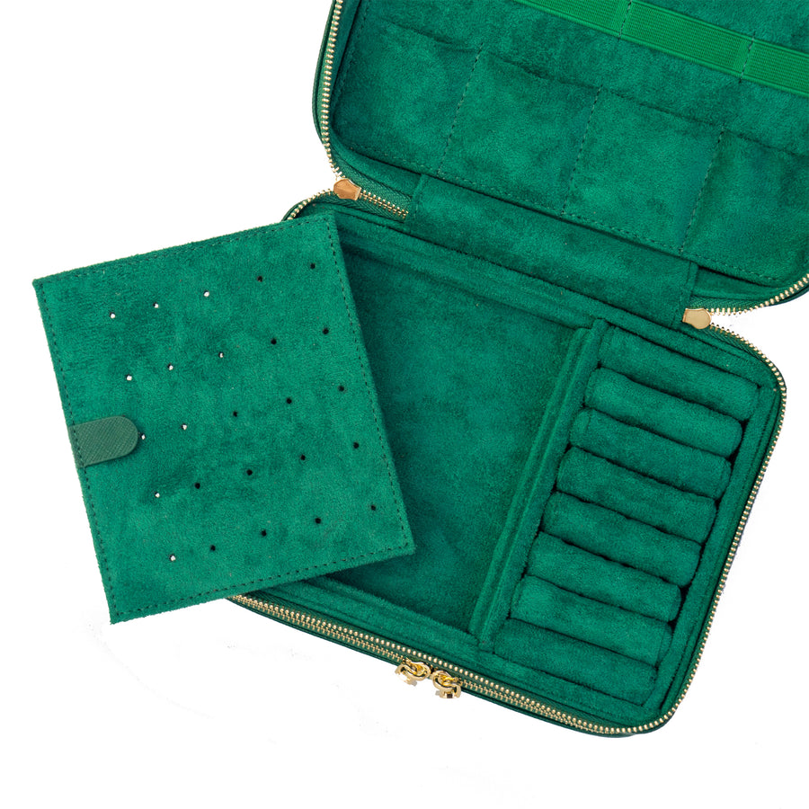 Eli Travel Jewelry Case - Emerald Green