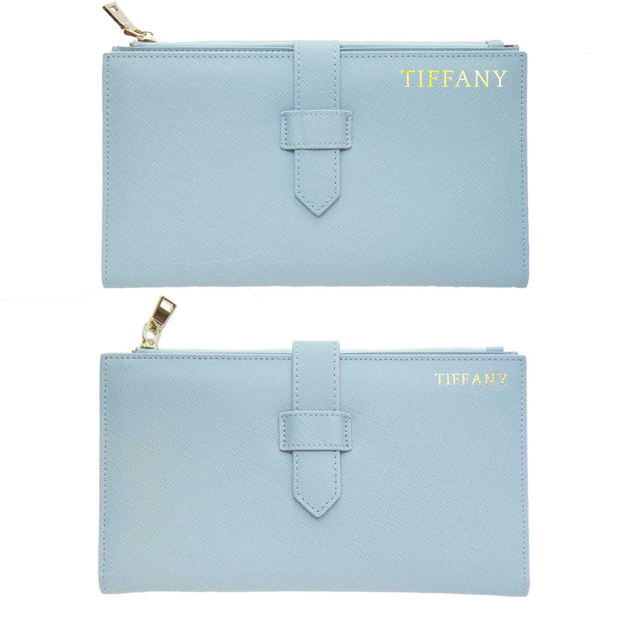 Lilac Blue Travel Wallet with RFID Protection