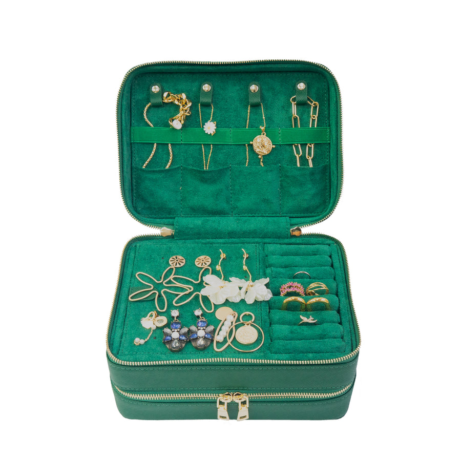 Eli Travel Jewelry Case - Emerald Green