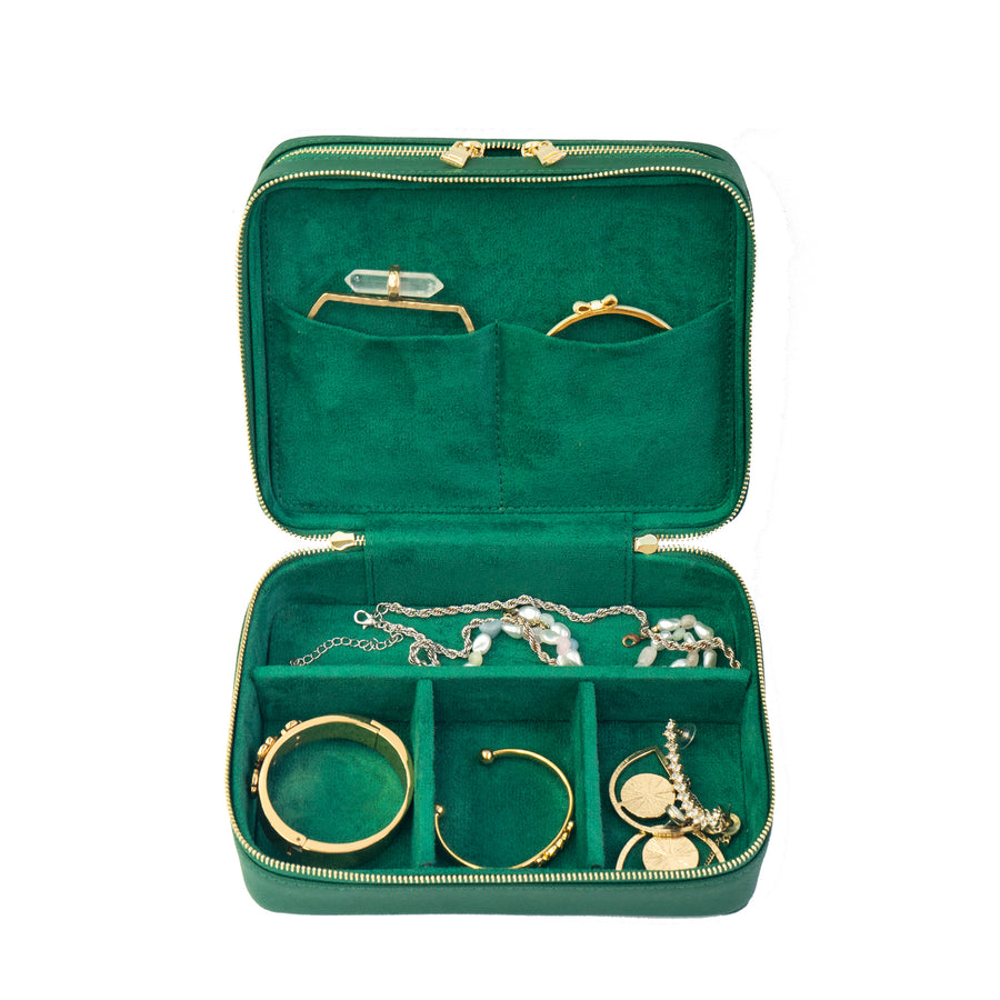 Eli Travel Jewelry Case - Emerald Green