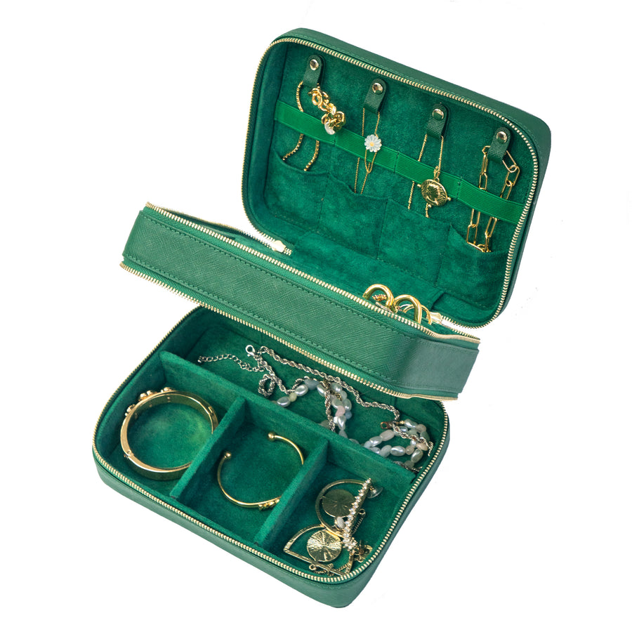 Eli Travel Jewelry Case - Emerald Green